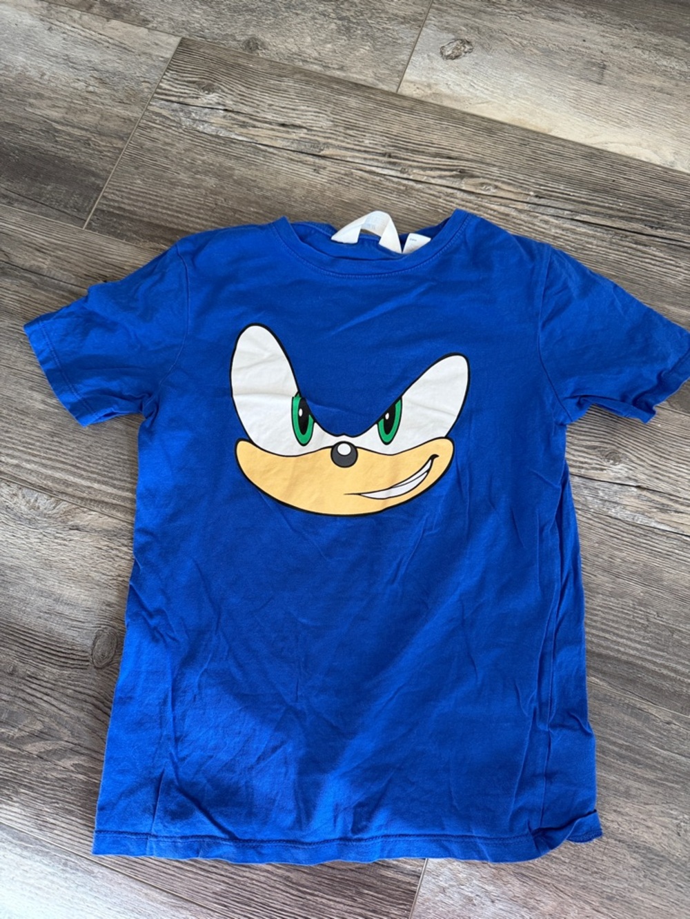 H&M Sonic Blue Kids Graphic Tee with Cartoon Face